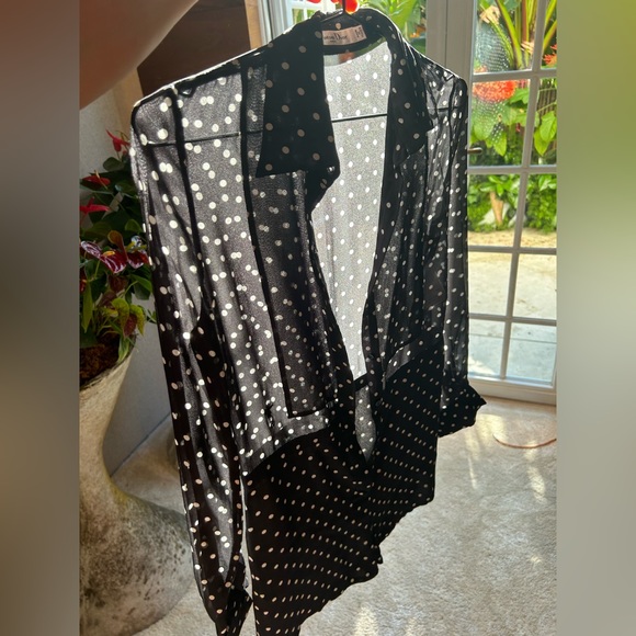 Christian Dior Sheer silk Polka Dot shorts tunic size 34 us2 jumpsuit - Picture 5 of 16